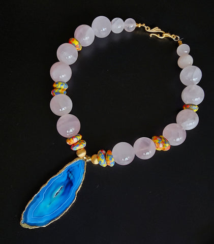 Pink Blue Combo Necklace